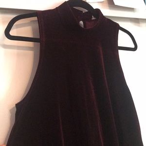 Burgundy velvet dress